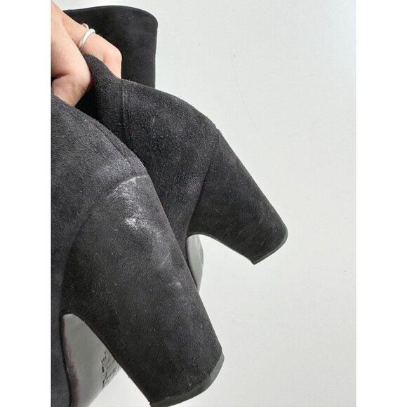 ULLA JOHNSON Sloane Black Suede Leather Tall Slouchy High Heel Boots, Size 35 - Picture 8 of 14